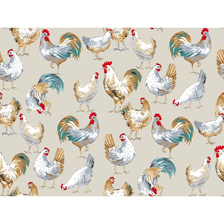 Tissu en coton avec poules - France Tissu en coton avec poules - France